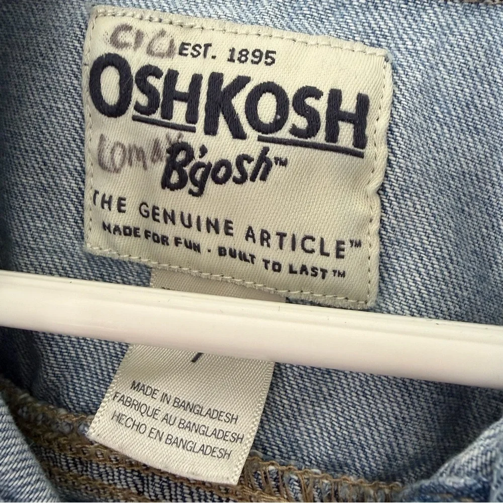 OshKosh B'Gosh Denim Trucker Jacket Snap Close Kids Girls Size 7 Unisex Classic